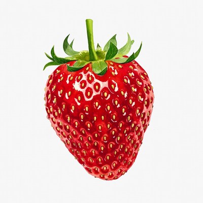 Ripe red strawberry isolated