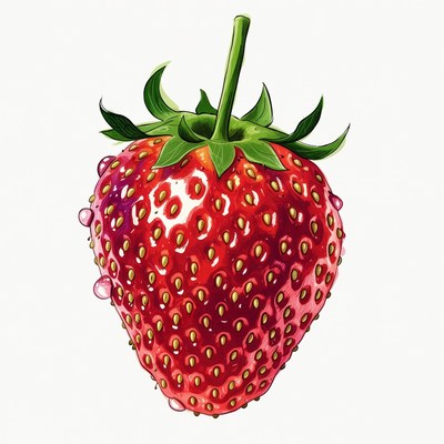 Fresh strawberry with water droplets