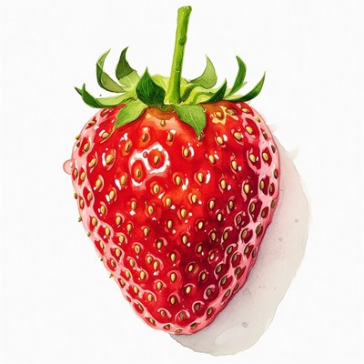 Fresh strawberry watercolor illustration
