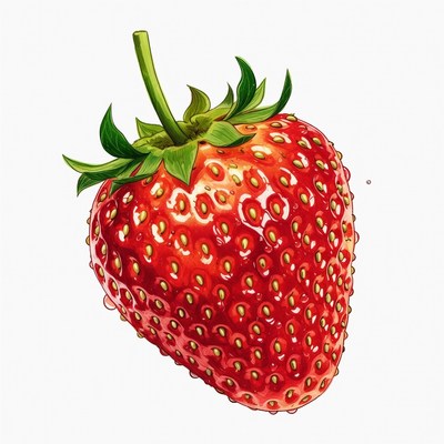 Fresh Red Strawberry with Dew