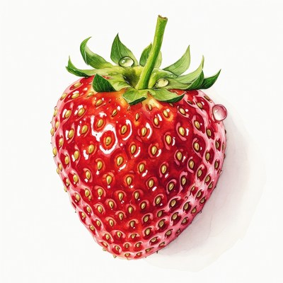 Fresh strawberry with water droplets