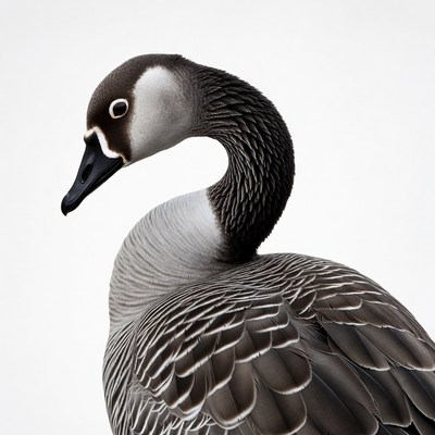 Canada Goose on White Background