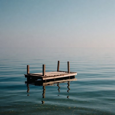 Wooden pier on calm lake