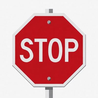 Red Stop Sign on Pole
