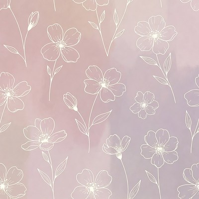 Pink Watercolor Flower Seamless Pattern
