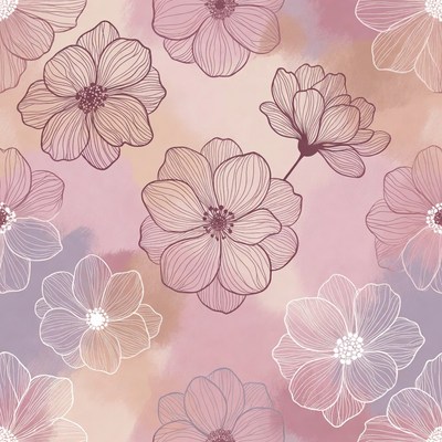 Pink Watercolor Flower Pattern