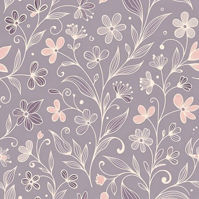 Purple Floral Seamless Pattern