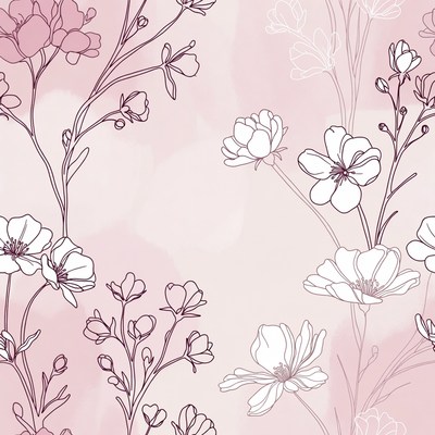 Pink Watercolor Floral Pattern