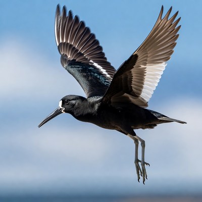 Black-winged Stilt Flying in Sky