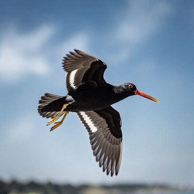 Black-winged Stilt Flying in Sky