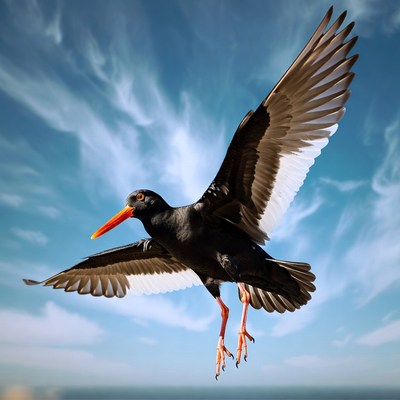 Black-winged Stilt Flying in Sky