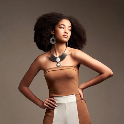 African-American woman with afro hairstyle