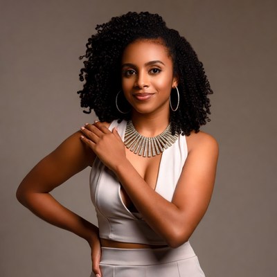 African-American woman with curly hair