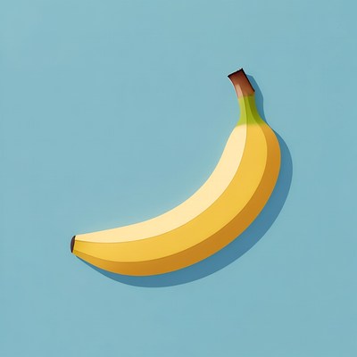 Yellow banana on blue background