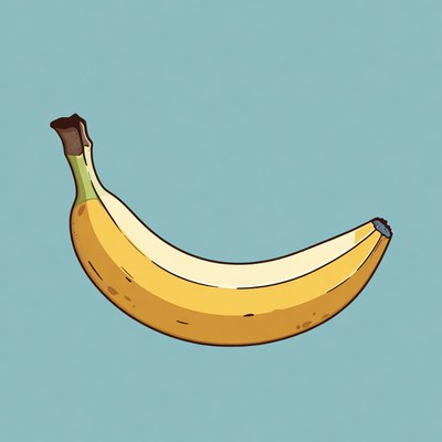 Yellow banana on blue background