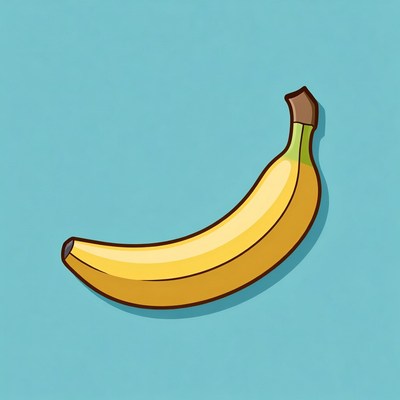 Yellow banana on blue background