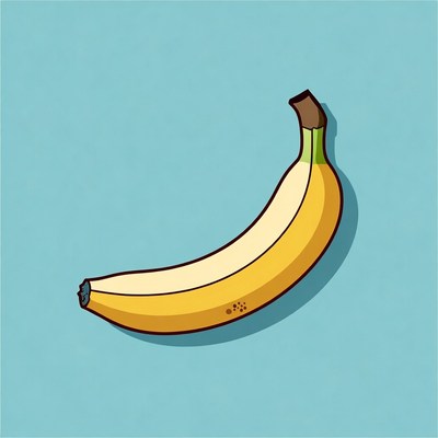 Yellow banana on blue background