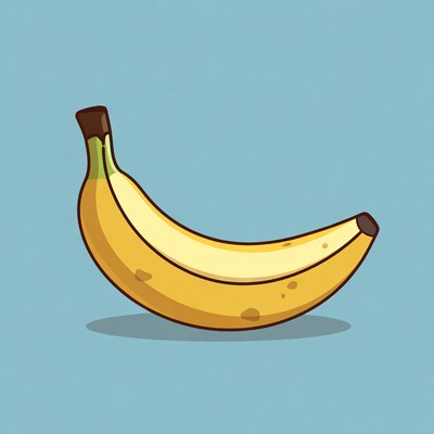 Yellow banana on blue background