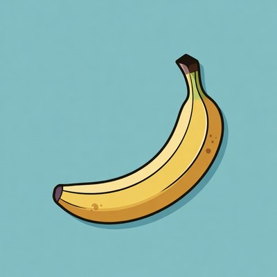 Yellow banana on blue background