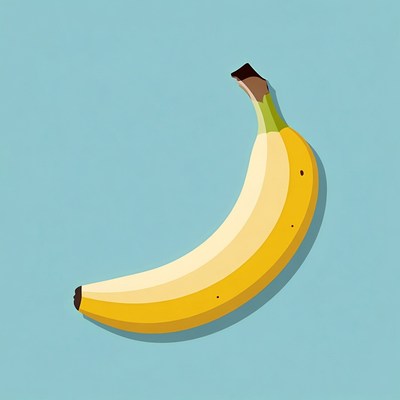 Yellow banana on blue background