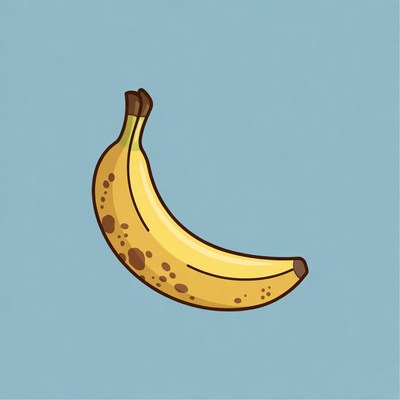 Ripe banana on blue background