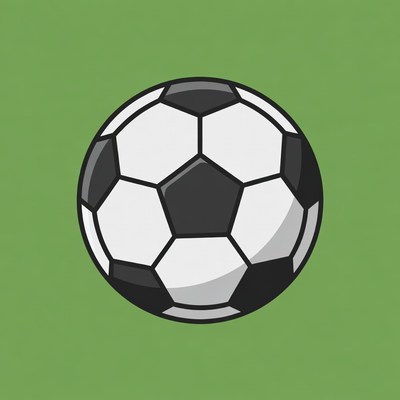 Soccer Ball on Green Background