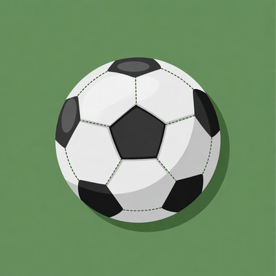 Soccer Ball on Green Background