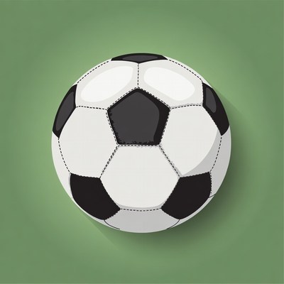 Soccer Ball on Green Background