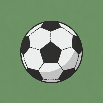 Soccer Ball on Green Background