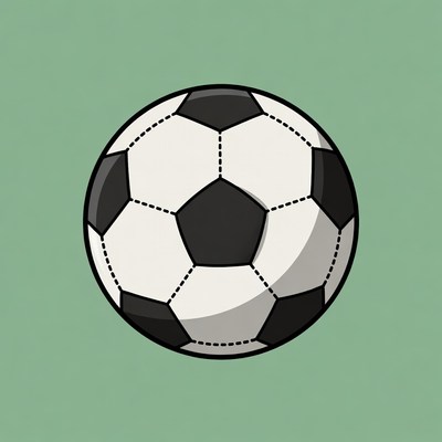 Soccer Ball on Green Background