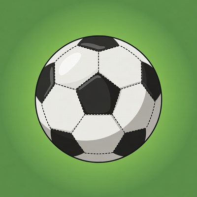Soccer Ball on Green Background