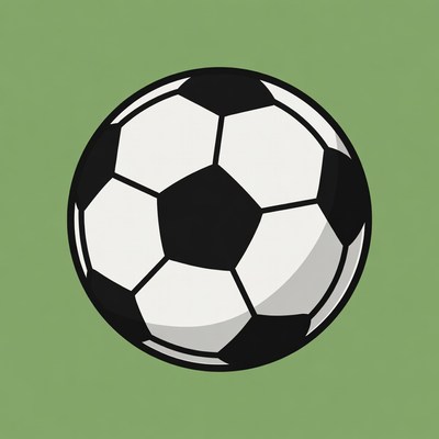 Soccer Ball on Green Background