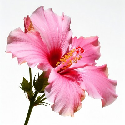 Pink Hibiscus Flower Isolated