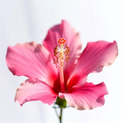 Pink Hibiscus Flower Closeup