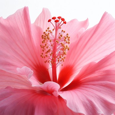 Pink Hibiscus Flower Closeup