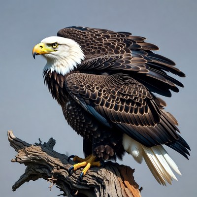 Bald eagle perched on branch