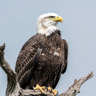 Bald eagle perched on branch