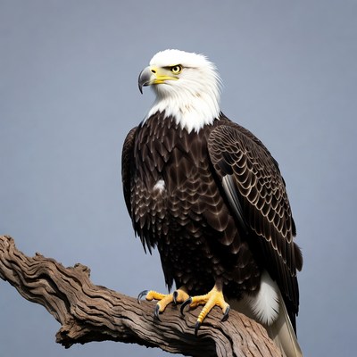 Bald eagle perched on branch
