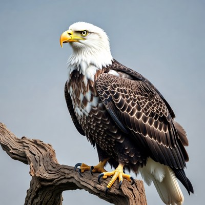 Bald eagle perched on branch