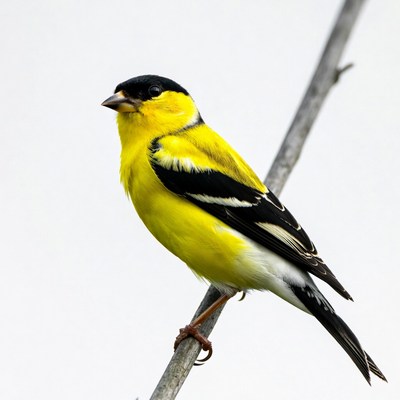 American Goldfinch perched on branch