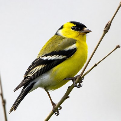 American Goldfinch perched on branch