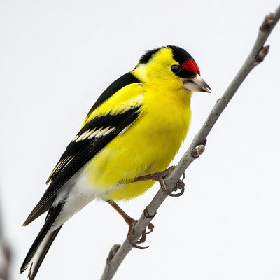 American Goldfinch perched on branch