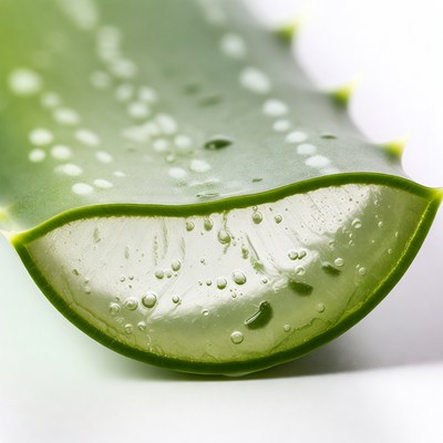 Fresh Aloe Vera Plant Cross Section