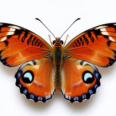 Orange butterfly with blue spots