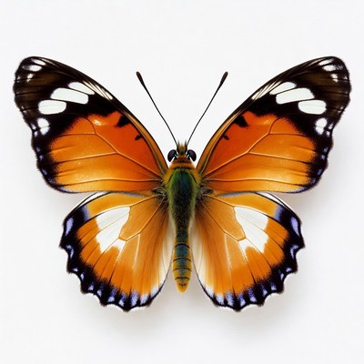Orange butterfly with white spots