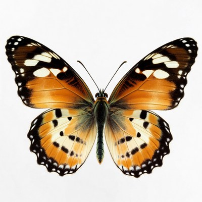 Orange Butterfly with White Spots