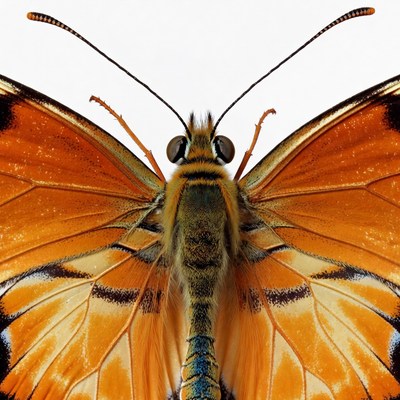 Orange Butterfly on White Background