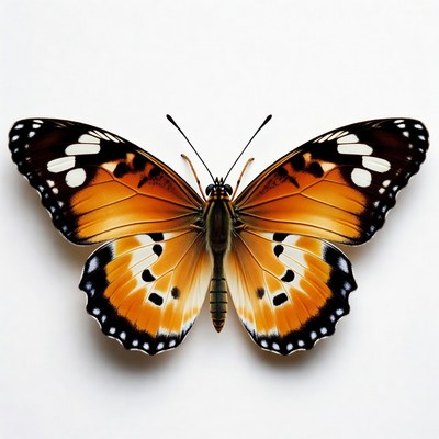 Orange butterfly with white spots