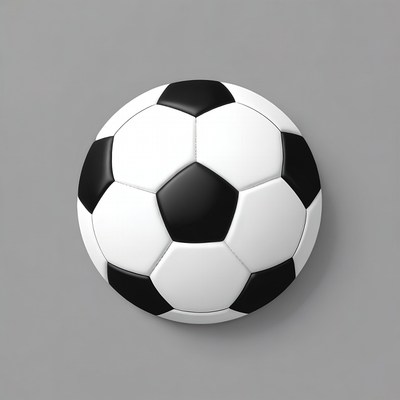 Soccer Ball on Gray Background