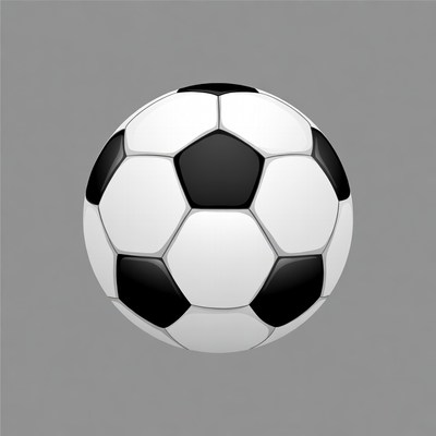 Soccer Ball on Gray Background
